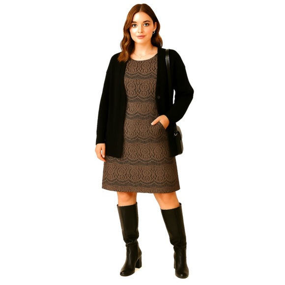 Vintage-Inspired Jessica Howard Sequin Lace Cocktail Dress – Size 10 (Medium) - Picture 5 of 16